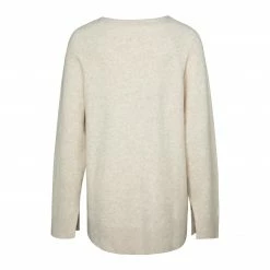 Yaya Asymmetric Neckline Sweater - Beige Melange