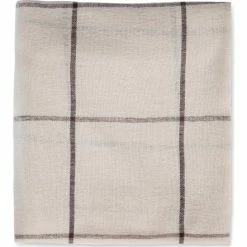 Yaya Checked Scarf in Recycled Fabric - Cement Dessin