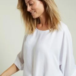 Yaya Top with Knot Detail - Pure White