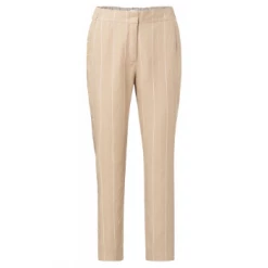 Yaya 121123 914 Sand Relaxed Fit Striped Trousers