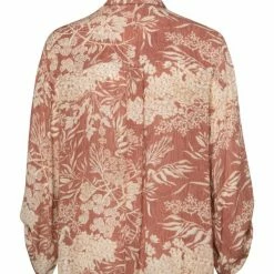 Yaya Red Printed Pocket Blouse
