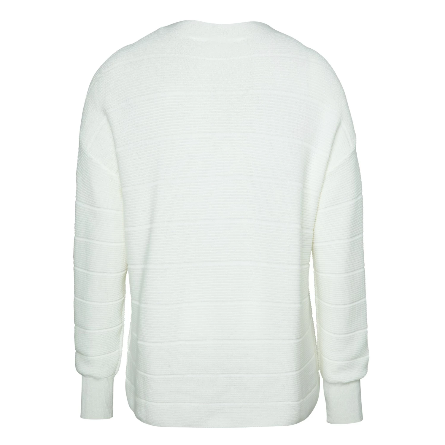 Yaya Tonal Stripe Mixed Texture Cotton Sweater - Egret Off White 4 Yaya Tonal Stripe Mixed Texture Cotton Sweater - Egret Off White