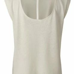 Yaya Linen Blend Crew Neck Tee - Chalk
